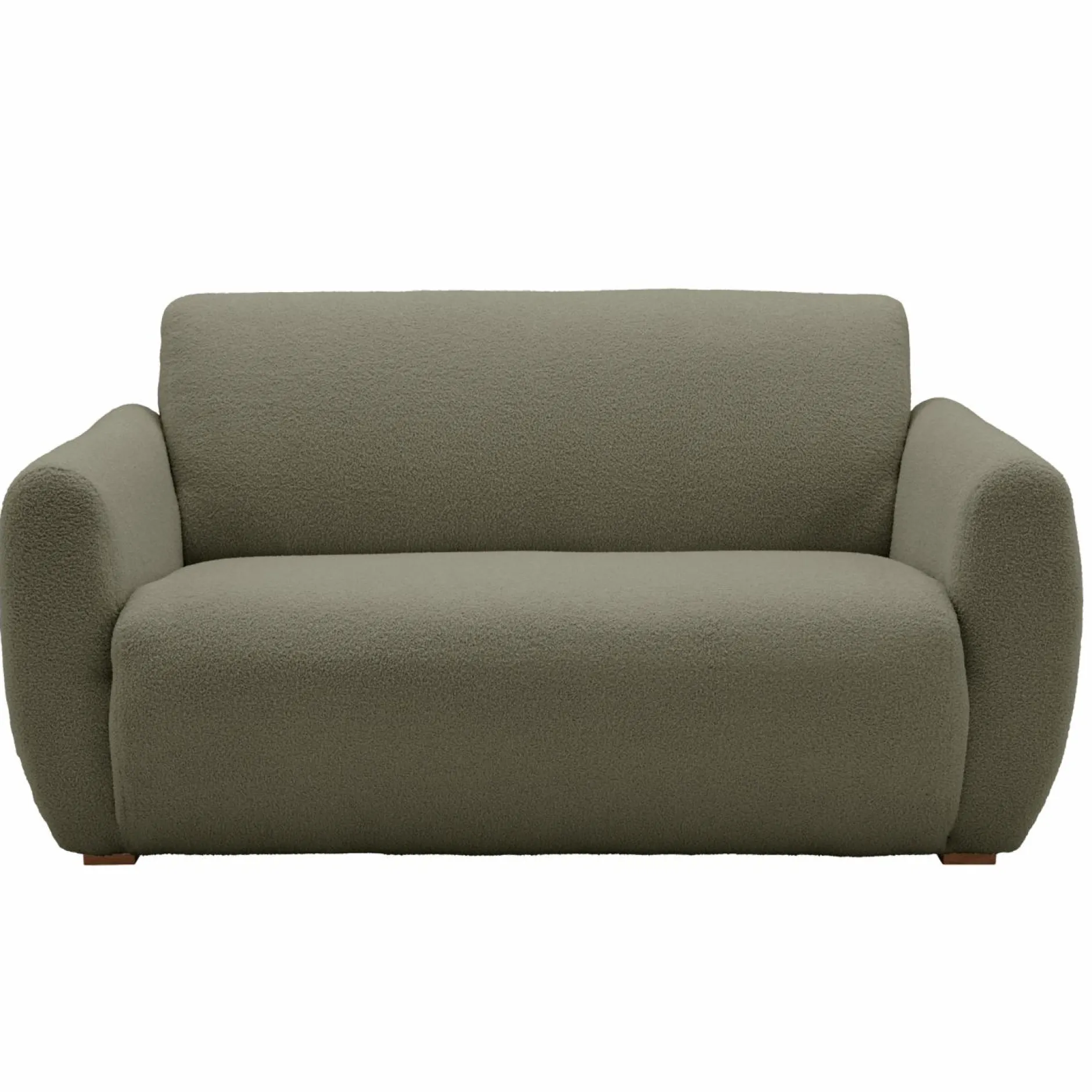 Canapés Droits|Canapés Fixes>Camif Canapé bouclette Ome - - 2 places Vert Kaki