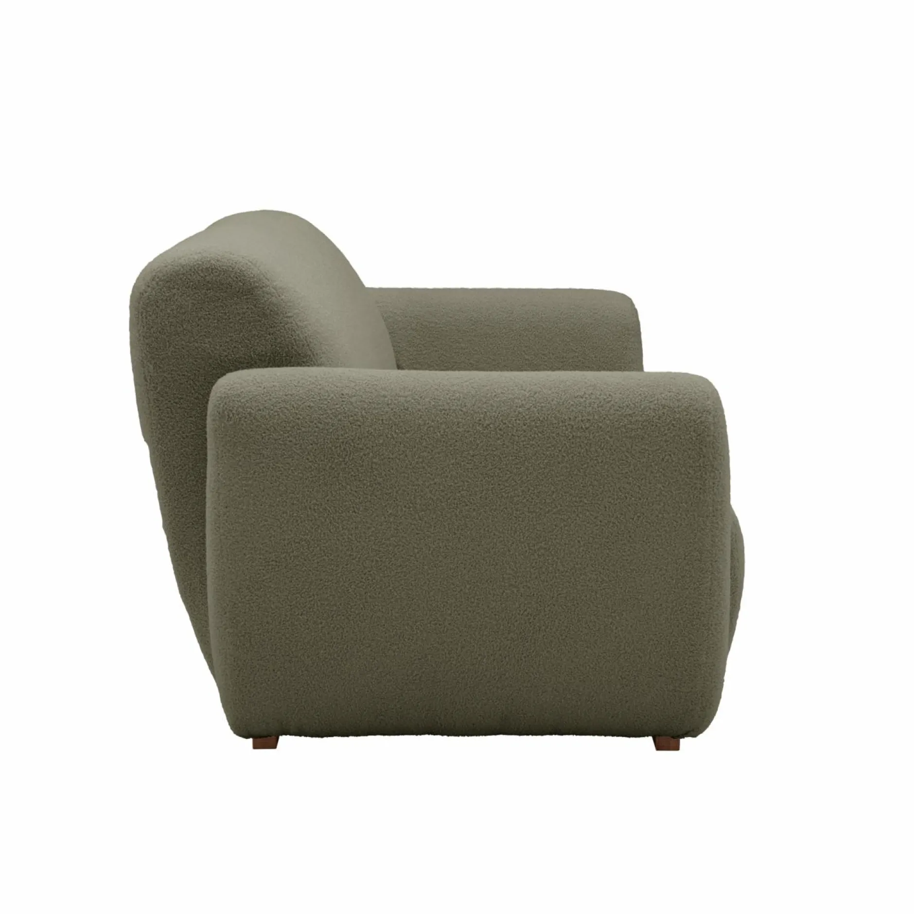 Canapés Droits|Canapés Fixes>Camif Canapé bouclette Ome - - 2 places Vert Kaki