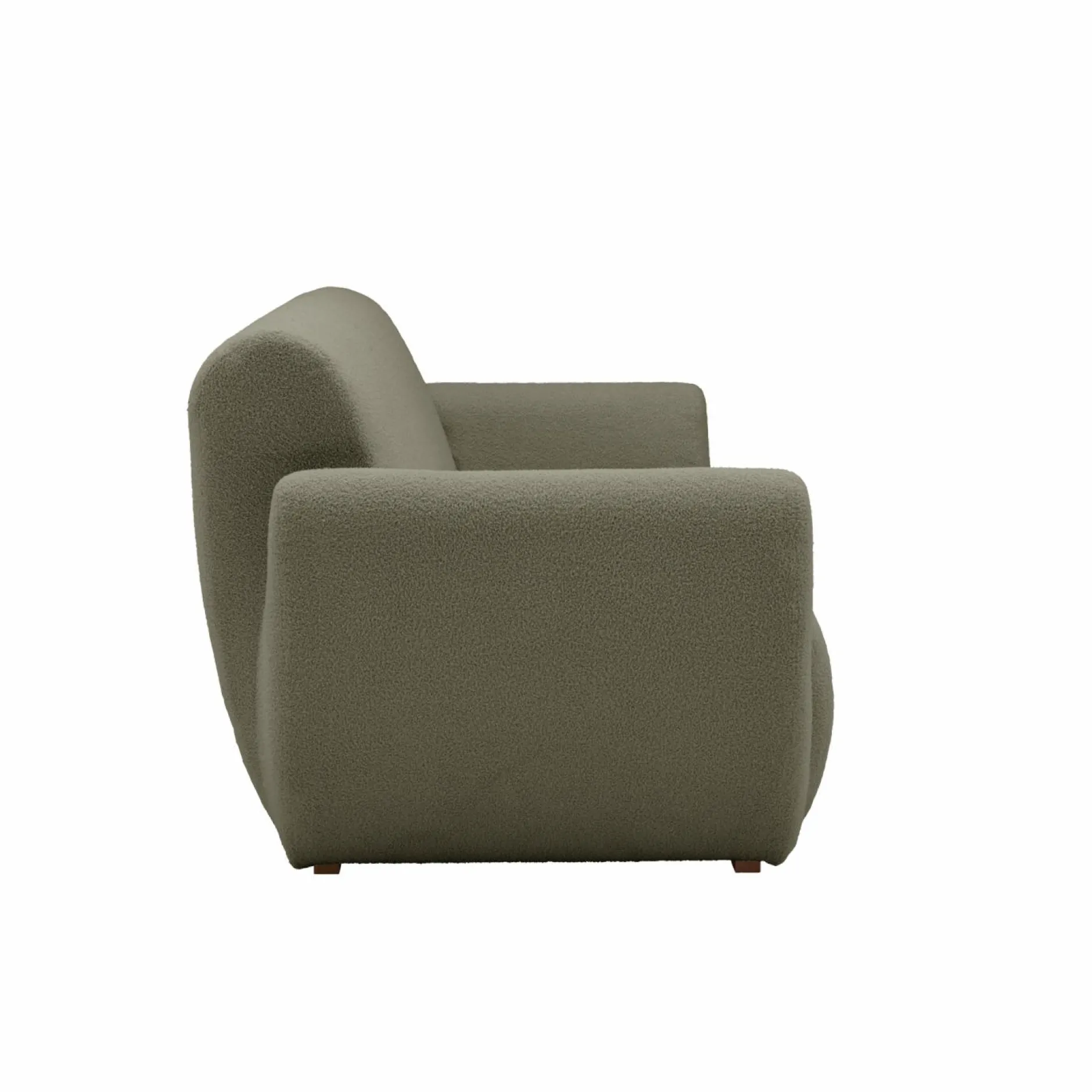 Canapés Droits|Canapés Fixes>Camif Canapé bouclette Ome - - 3 places Vert Kaki