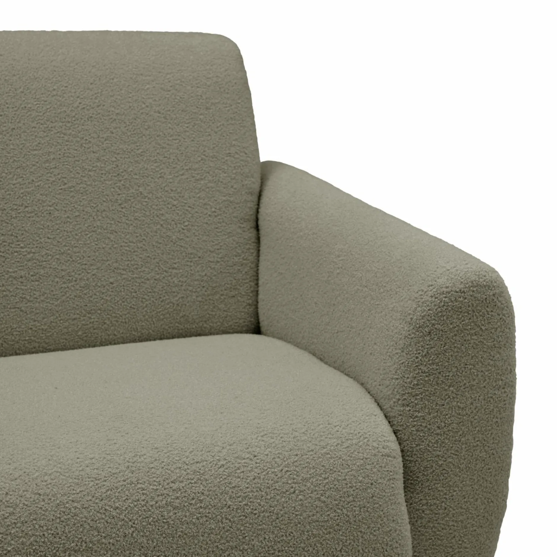 Canapés Droits|Canapés Fixes>Camif Canapé bouclette Ome - - 3 places Vert Kaki