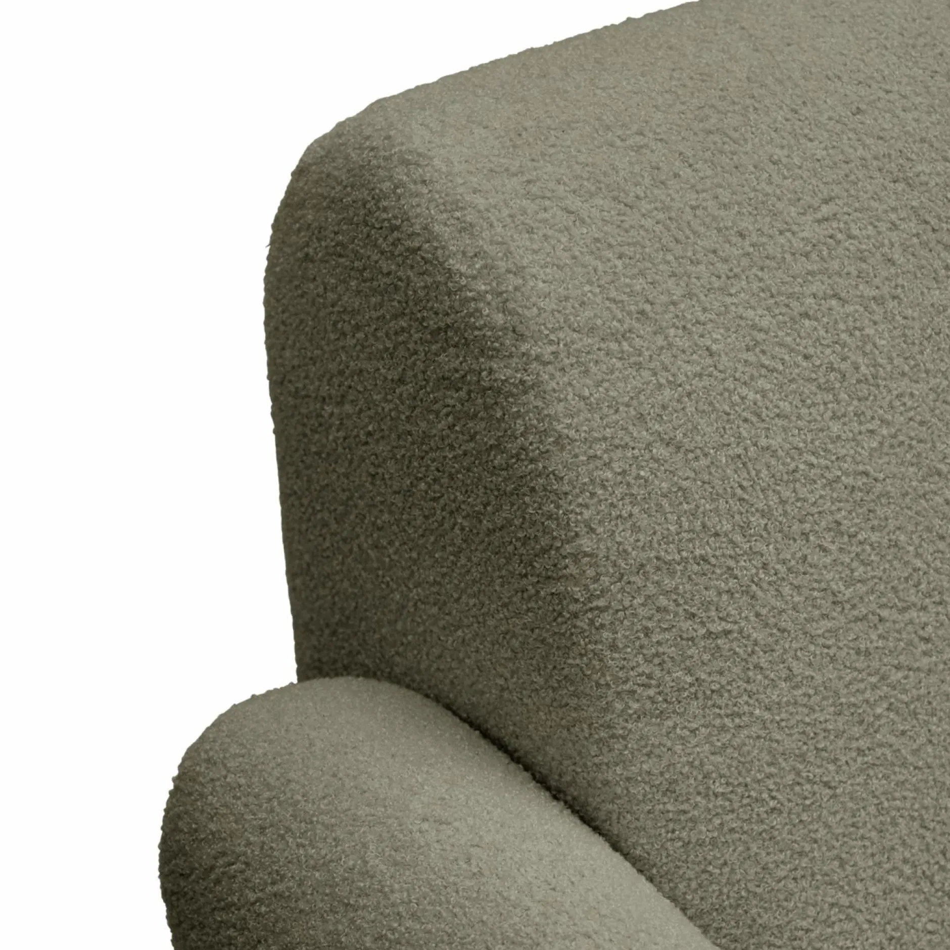 Canapés Droits|Canapés Fixes>Camif Canapé bouclette Ome - - 3 places Vert Kaki