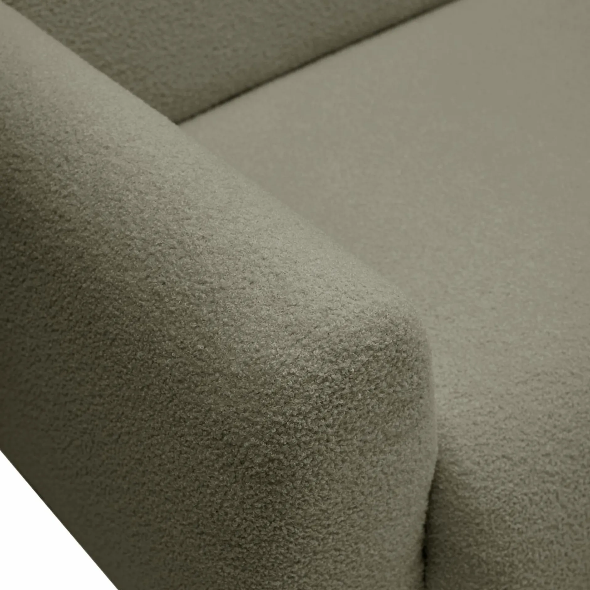 Canapés Droits|Canapés Fixes>Camif Canapé bouclette Ome - - 3 places Vert Kaki