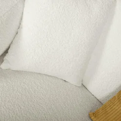 Canapés Fixes></noscript>Camif Canapé bouclette Oméga - - 3 places Ivoire