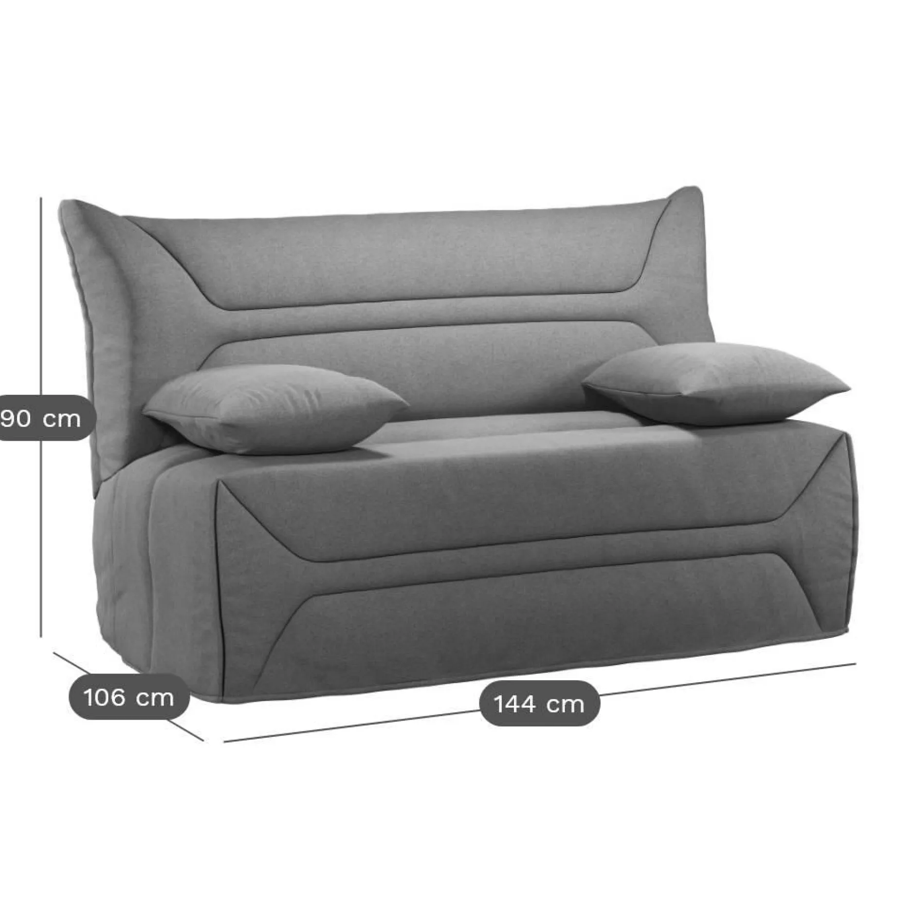 Bz>Camif Canapé BZ tissu matelas 12 cm Garance - Sable