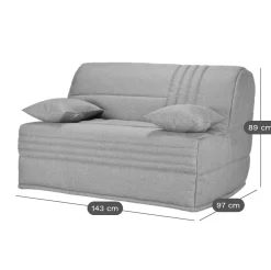 Bz></noscript>Camif Canapé BZ tissu matelas 15 cm Genay - Bleu Marine