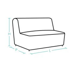 Bz></noscript>Camif Canapé BZ tissu matelas 15 cm Guidel - - 140 x 200 cm Bleu Marine