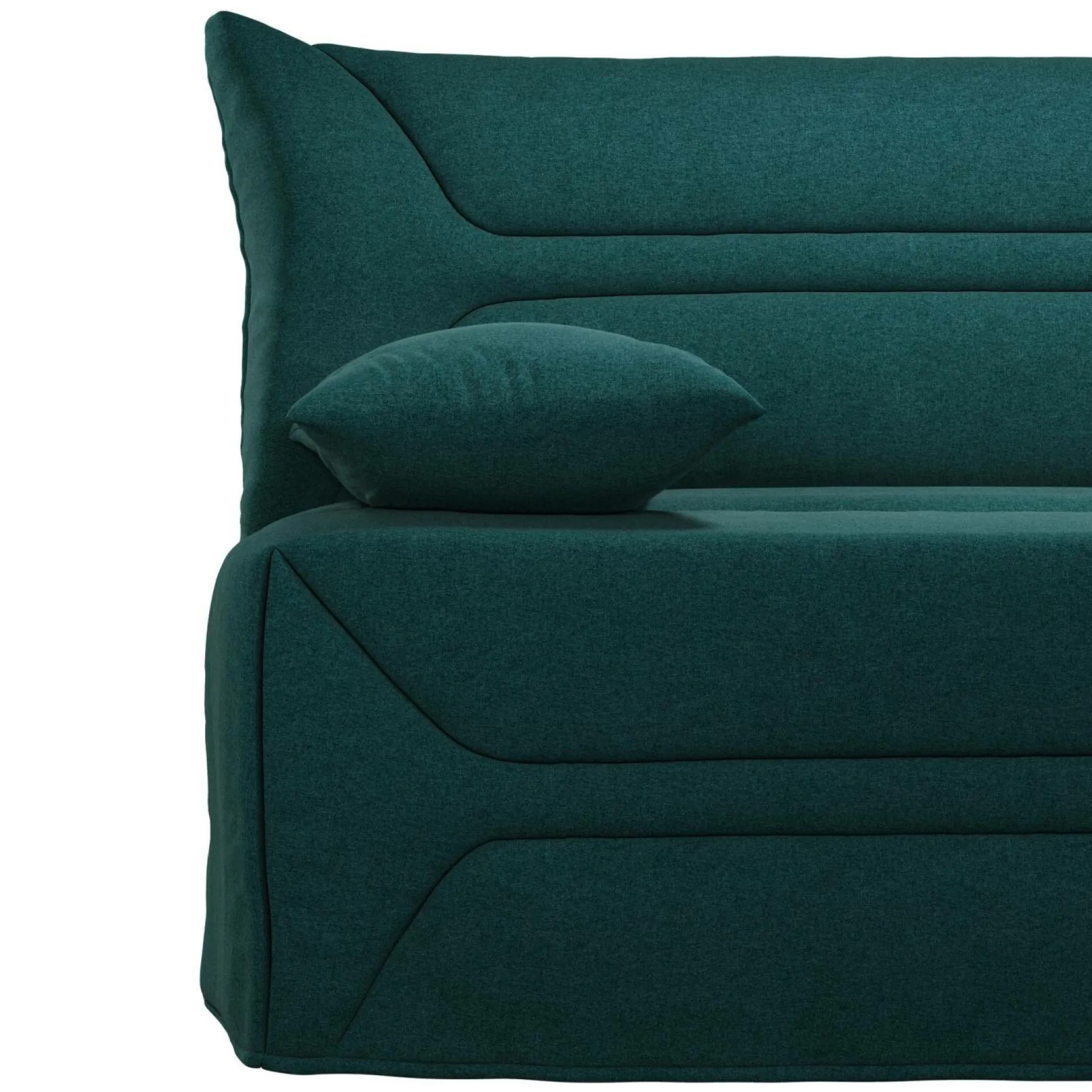 Bz>Camif Canapé BZ tissu matelas 12 cm Garance - Bleu Canard