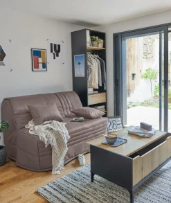 Bz>Camif Canapé BZ tissu matelas 15 cm Genay - Taupe