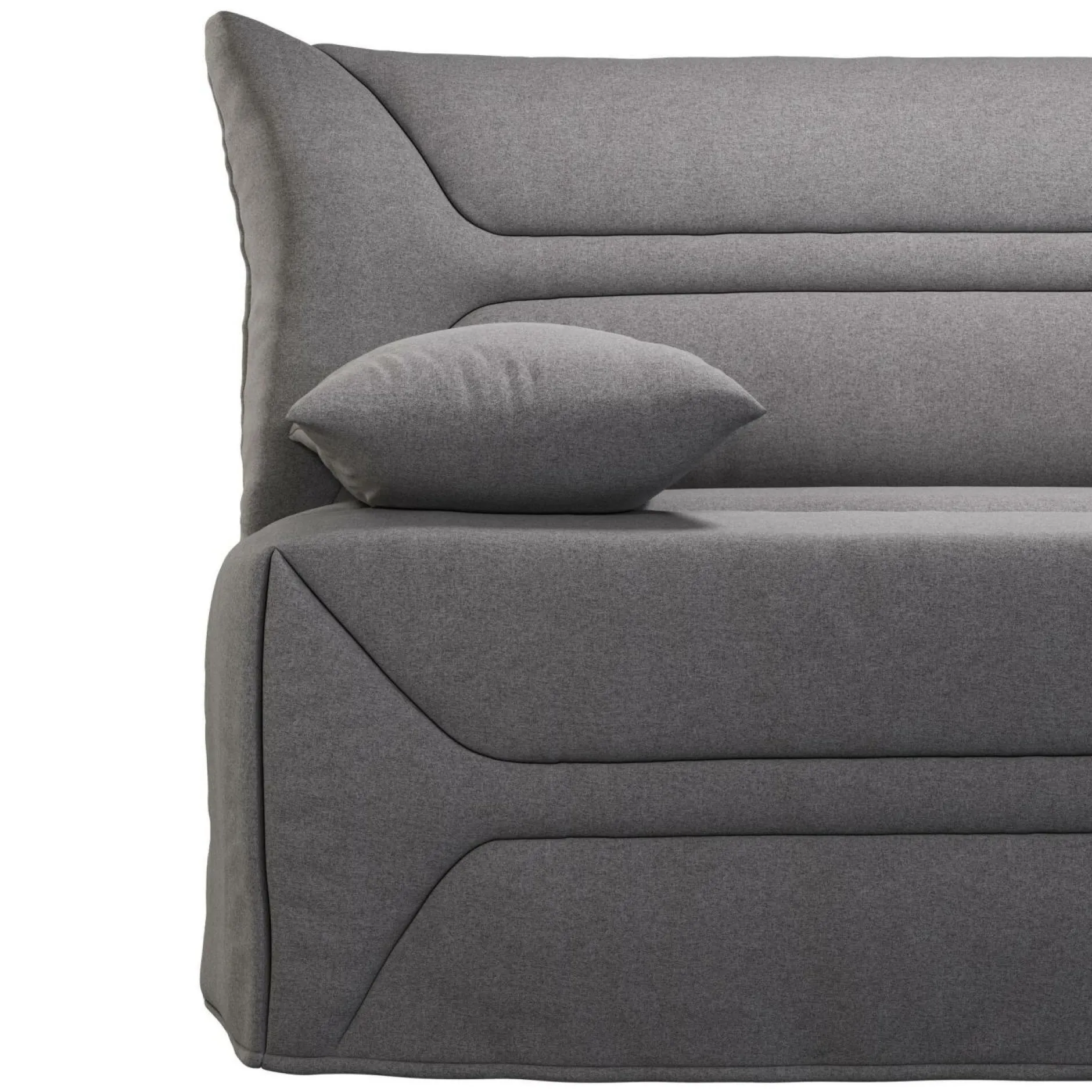 Bz>Camif Canapé BZ tissu matelas 12 cm Garance - Gris Clair