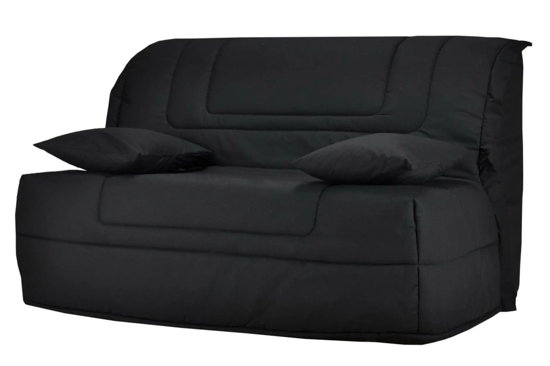 Bz>Camif Canapé BZ tissu matelas Bultex 12 cm Gabriel - - 140 x 190 cm Noir