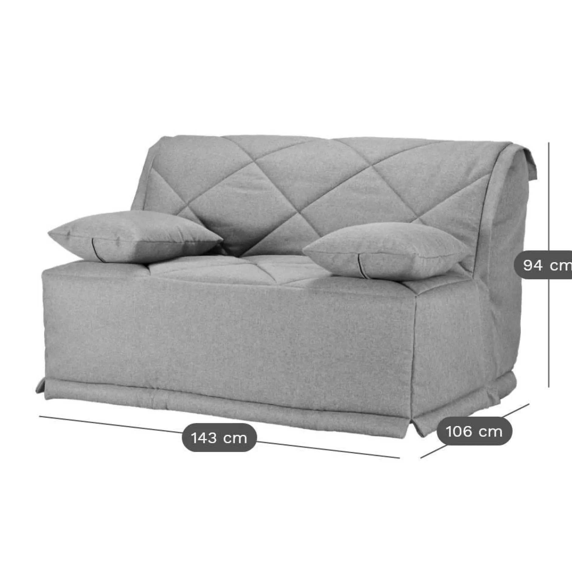 Bz>Camif Canapé BZ tissu matelas Bultex 15 cm Gina - Taupe