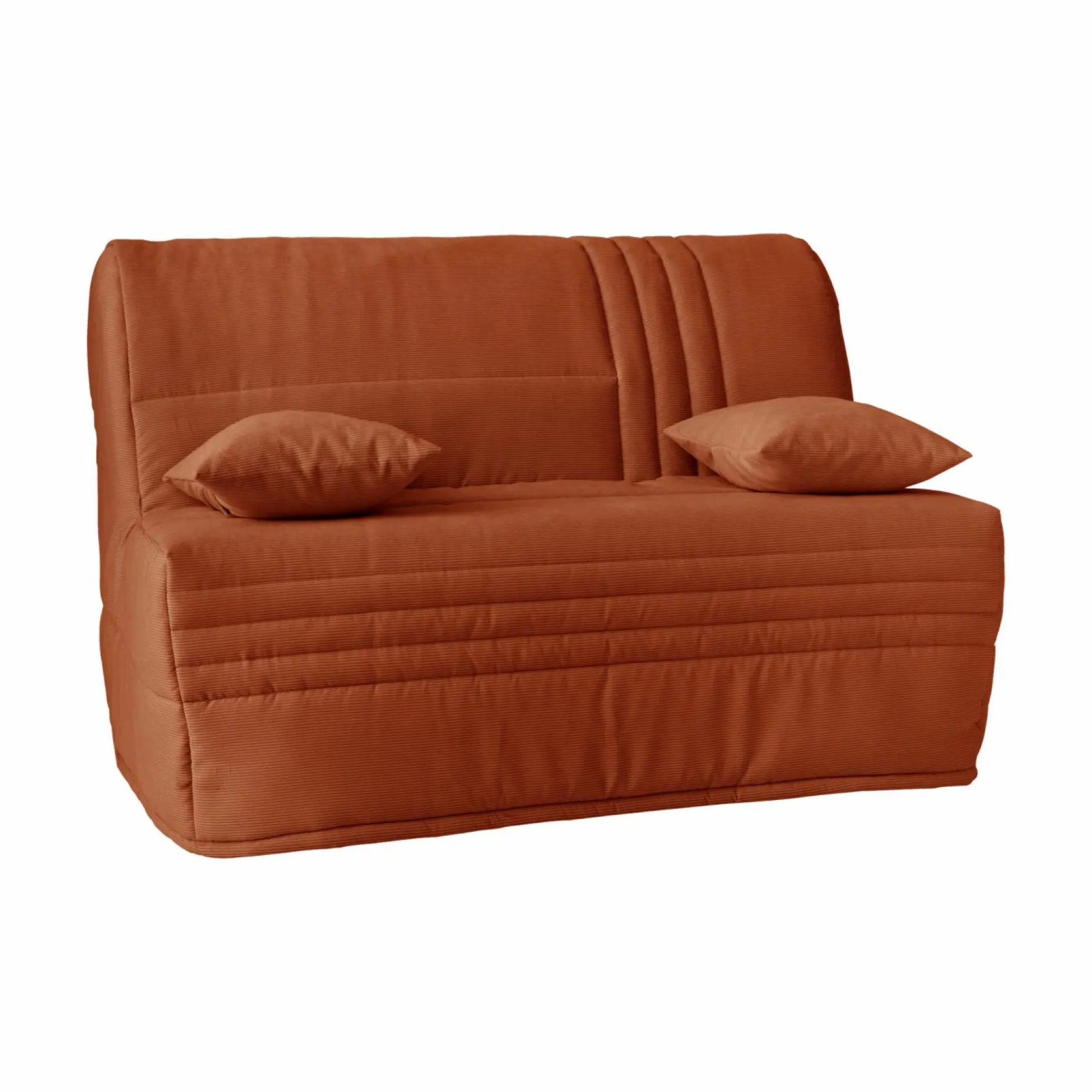 Bz>Camif Canapé BZ velours côtelé matelas 15 cm Gaélia - Rouille
