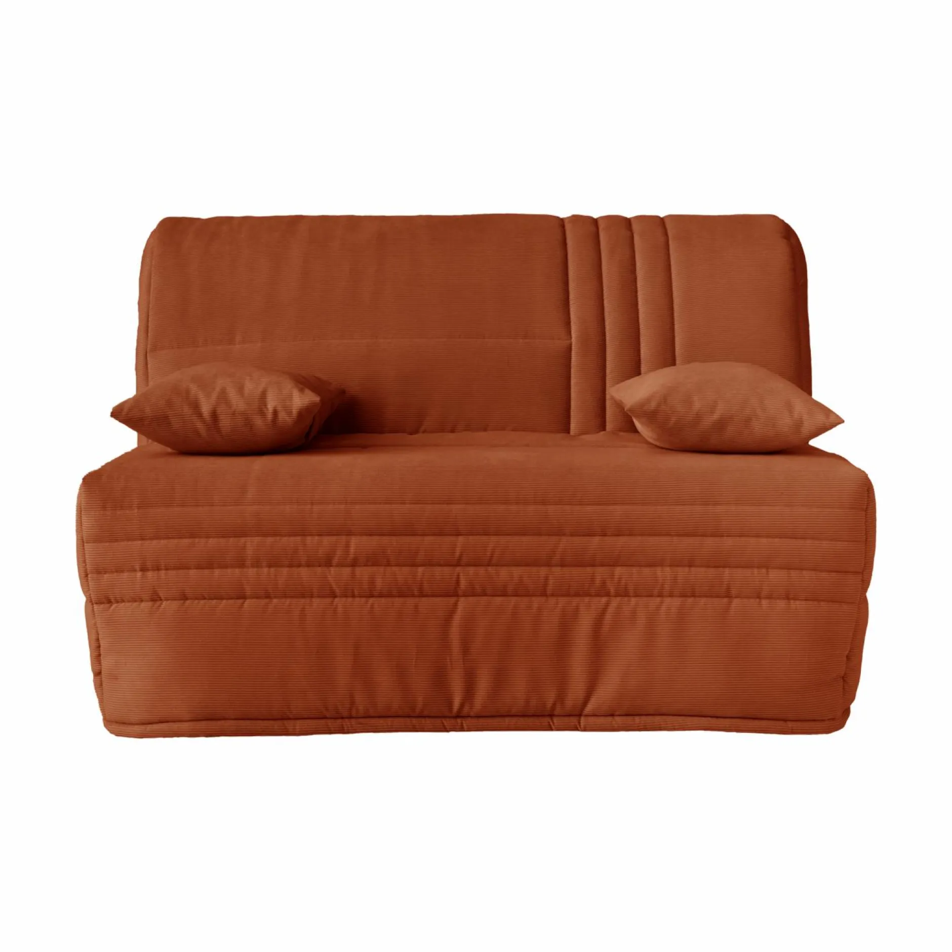 Bz>Camif Canapé BZ velours côtelé matelas 15 cm Gaélia - Rouille