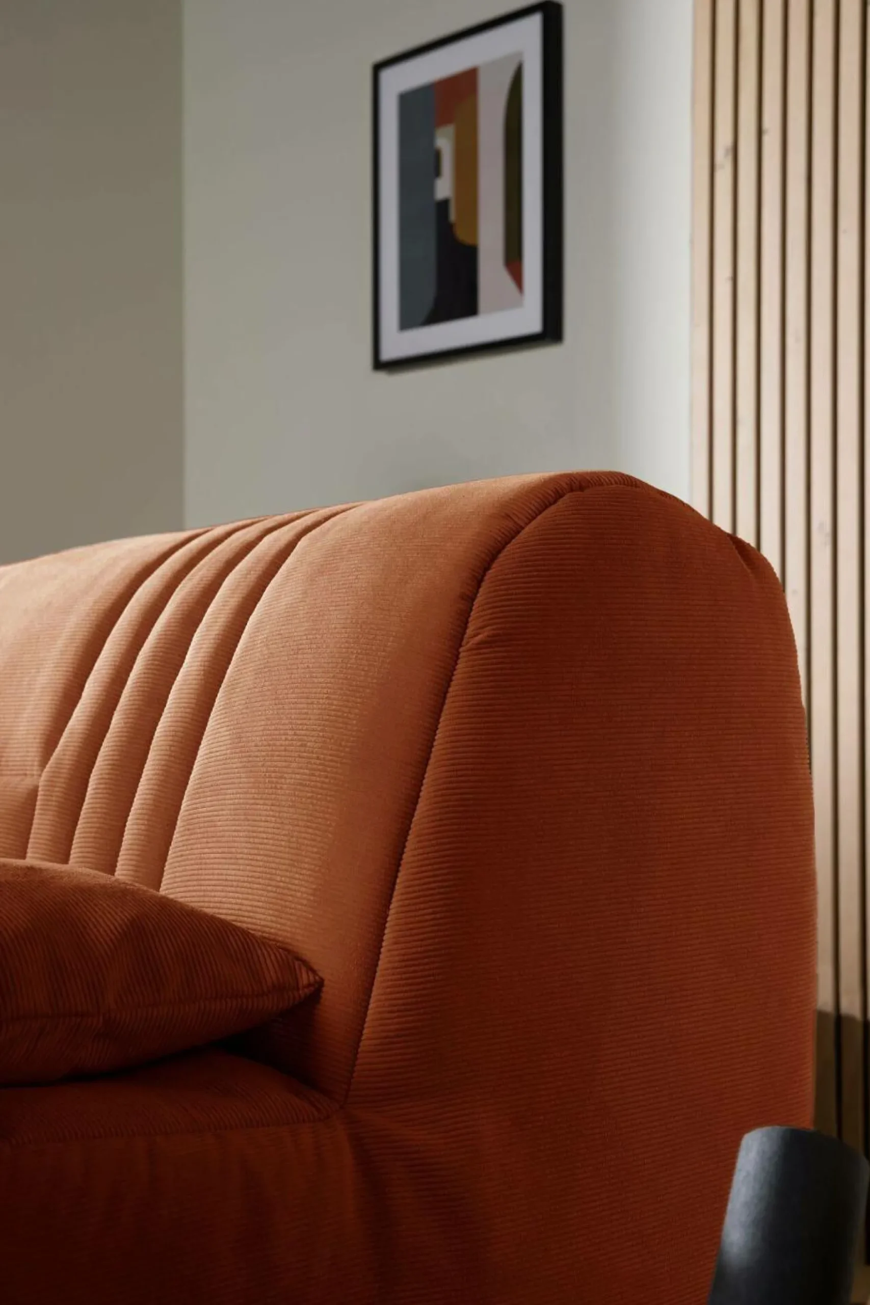 Bz>Camif Canapé BZ velours côtelé matelas 15 cm Gaélia - Rouille