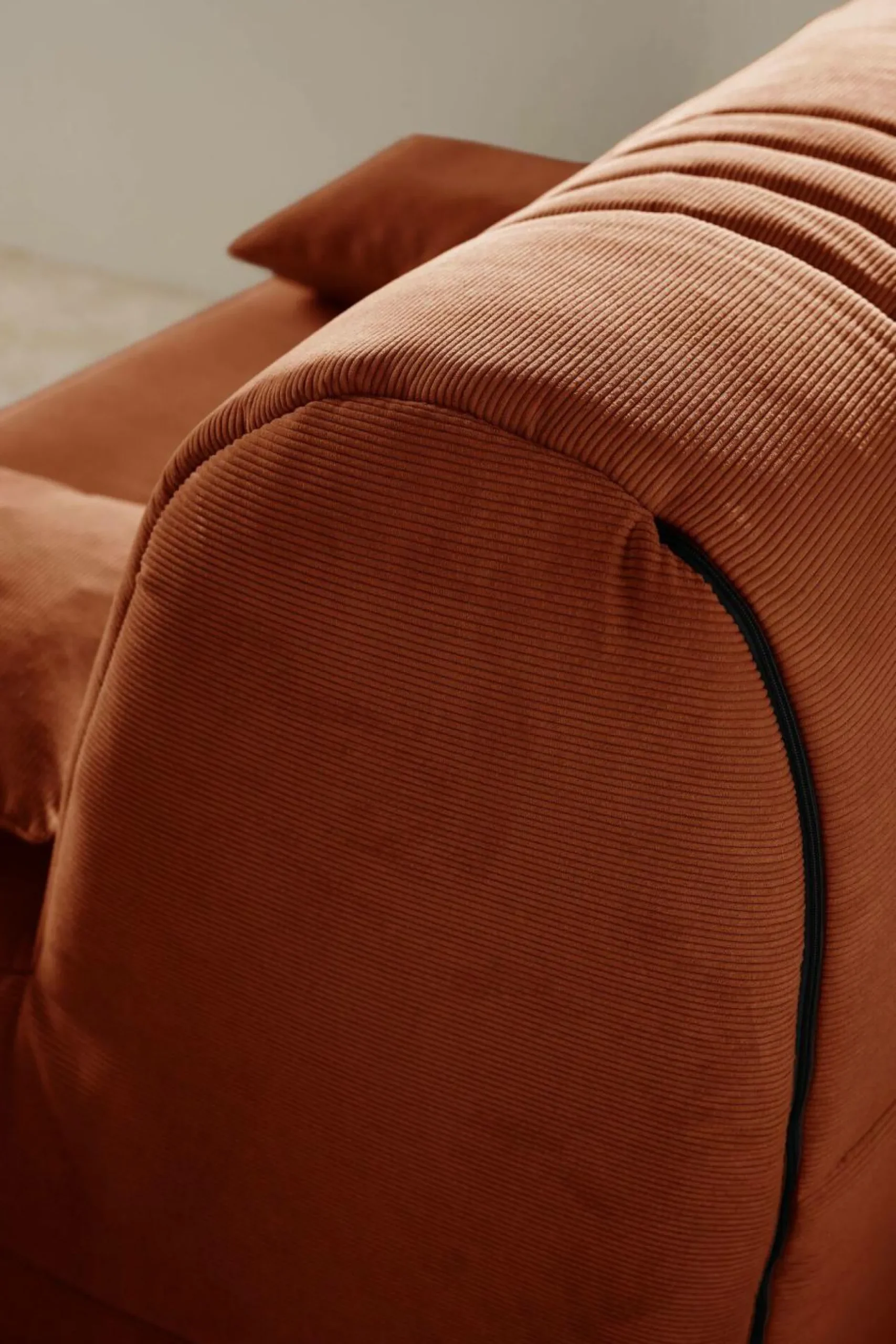 Bz>Camif Canapé BZ velours côtelé matelas 15 cm Gaélia - Rouille