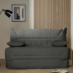 Bz>Camif Canapé BZ velours côtelé matelas 12 cm Gaston - Anthracite