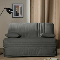 Bz>Camif Canapé BZ velours côtelé matelas 15 cm Gaélia - Anthracite
