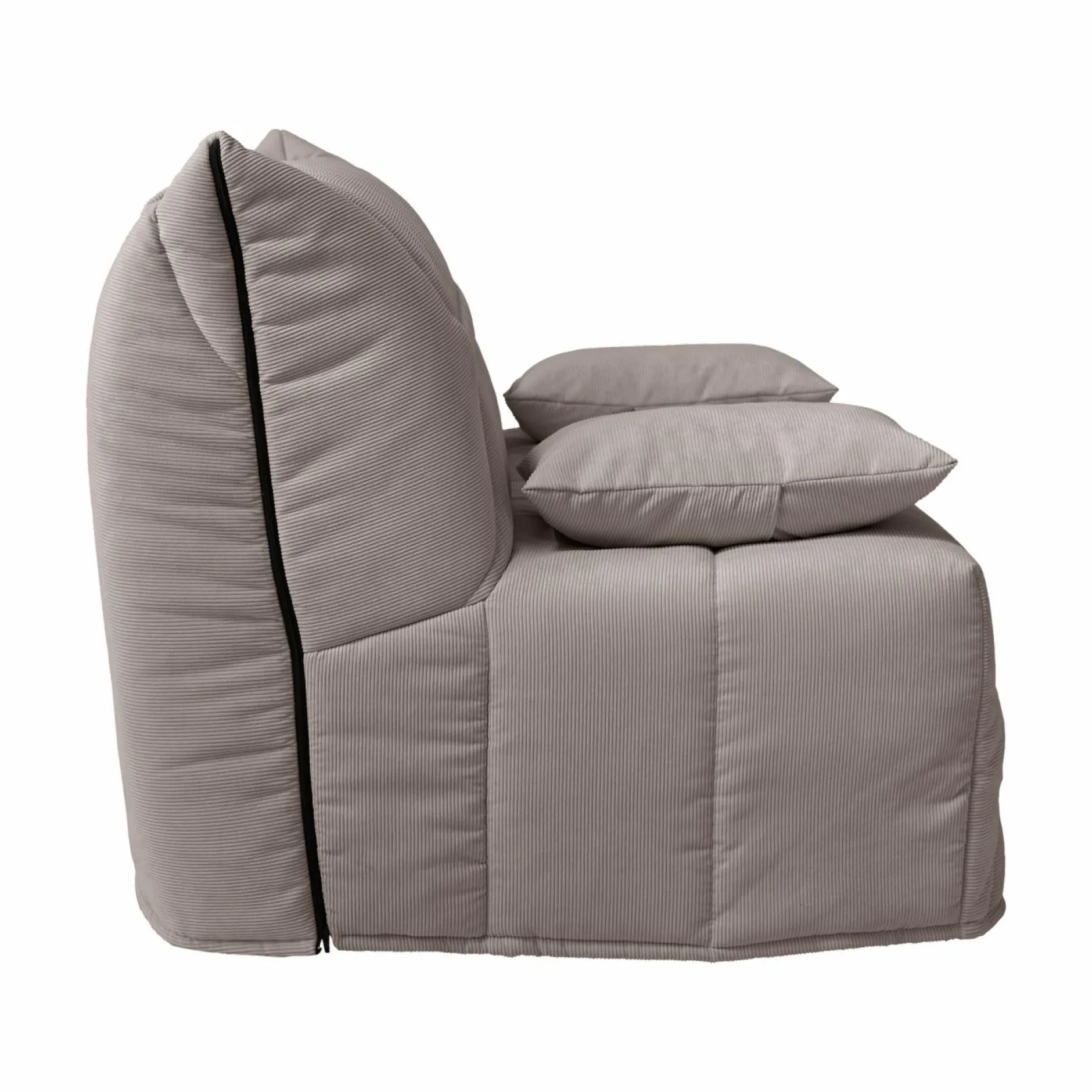 Bz>Camif Canapé BZ velours côtelé matelas 12 cm Gaston - Grège