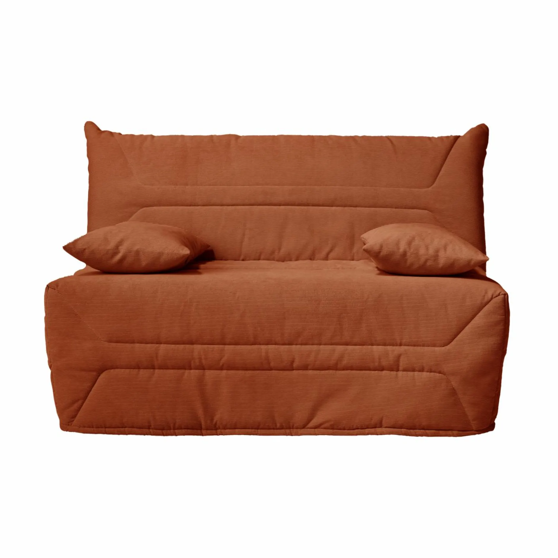 Bz>Camif Canapé BZ velours côtelé matelas 12 cm Gaston - Rouille