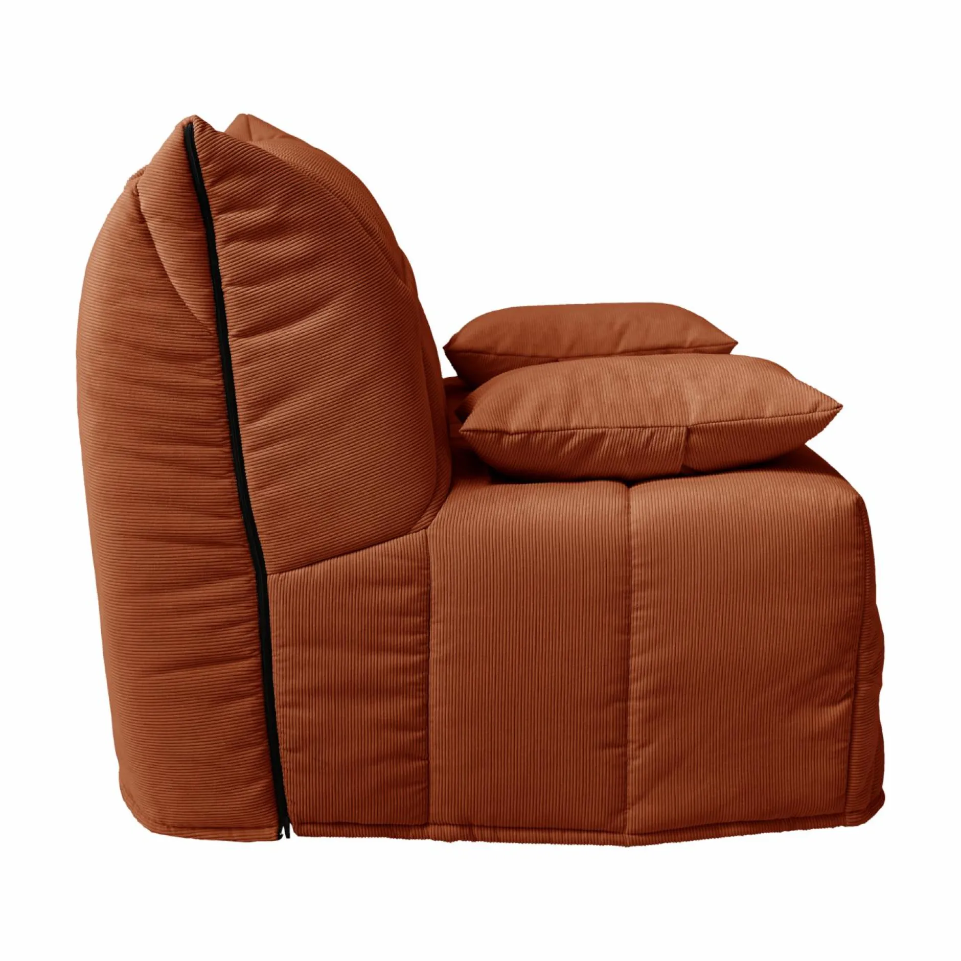 Bz>Camif Canapé BZ velours côtelé matelas 12 cm Gaston - Rouille