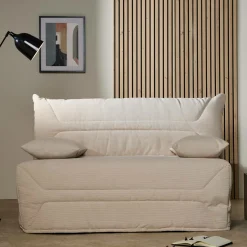 Bz>Camif Canapé BZ velours côtelé matelas 12 cm Gaston - Beige