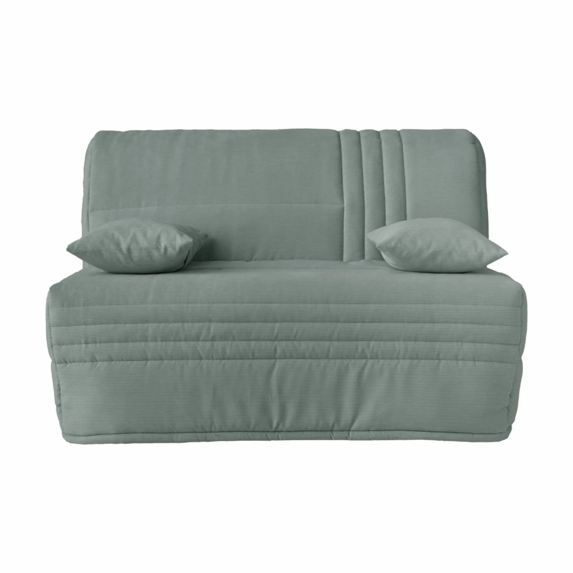 Bz>Camif Canapé BZ velours côtelé matelas 15 cm Gaélia - Menthe Glaciale