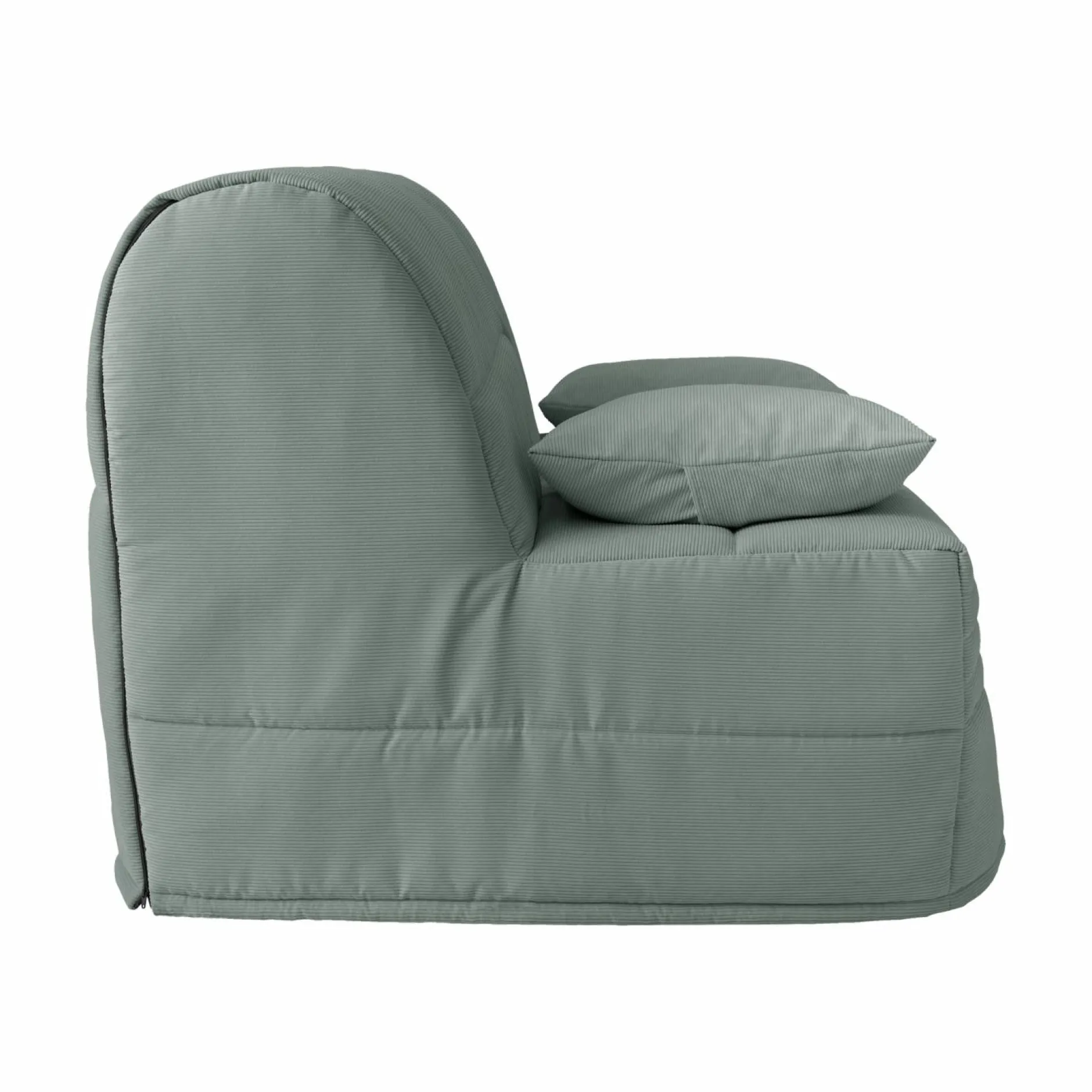 Bz>Camif Canapé BZ velours côtelé matelas 15 cm Gaélia - Menthe Glaciale