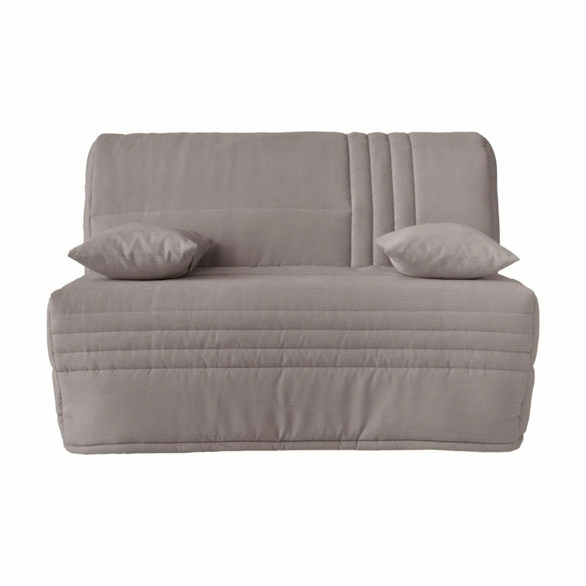 Bz>Camif Canapé BZ velours côtelé matelas 15 cm Gaélia - Grège