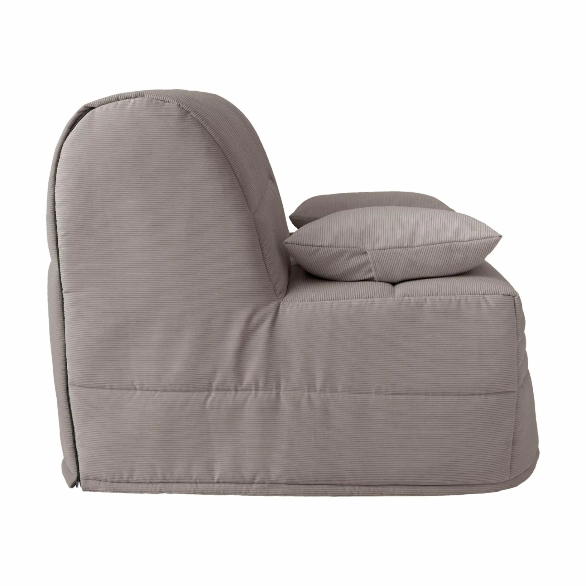 Bz>Camif Canapé BZ velours côtelé matelas 15 cm Gaélia - Grège