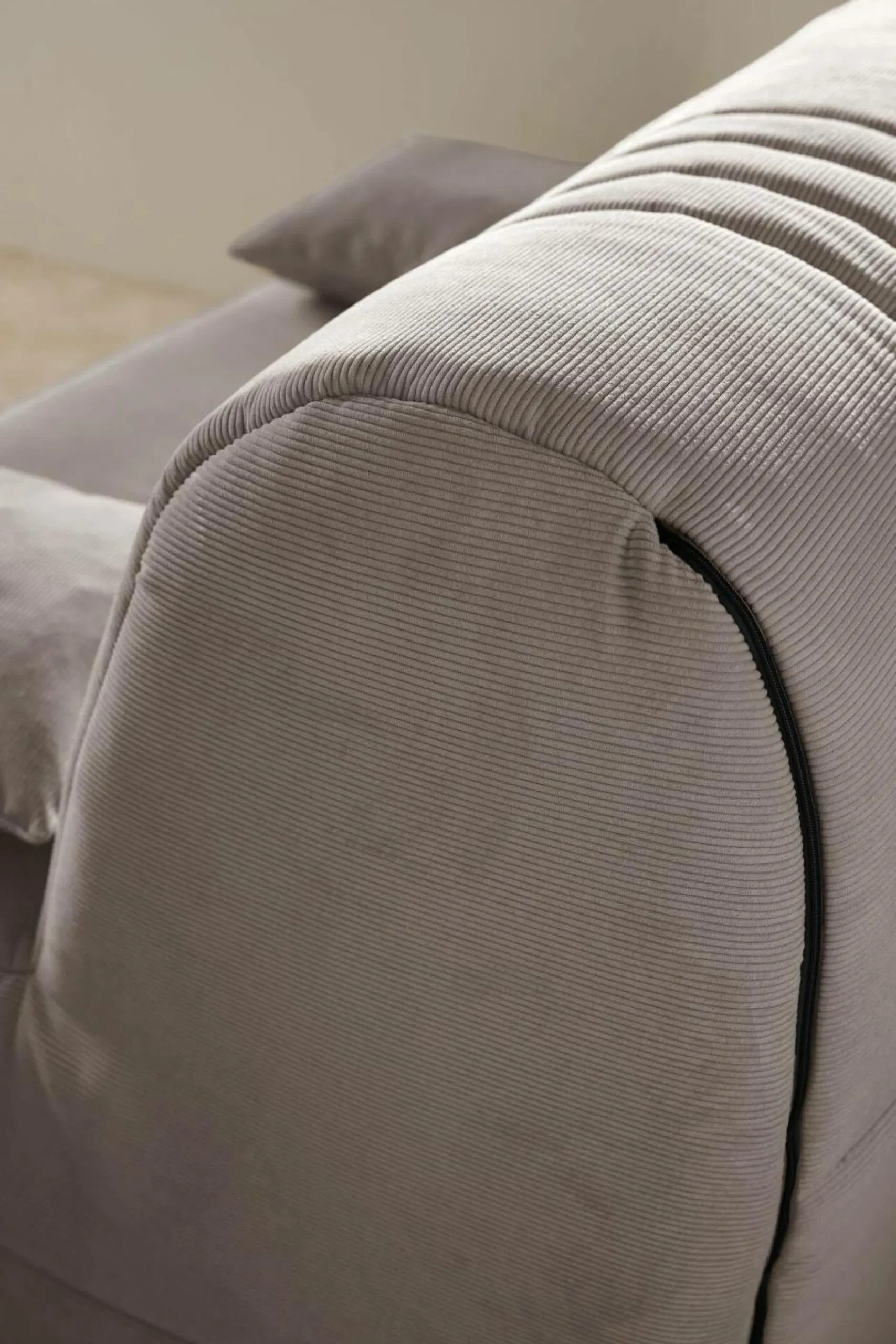 Bz>Camif Canapé BZ velours côtelé matelas 15 cm Gaélia - Grège