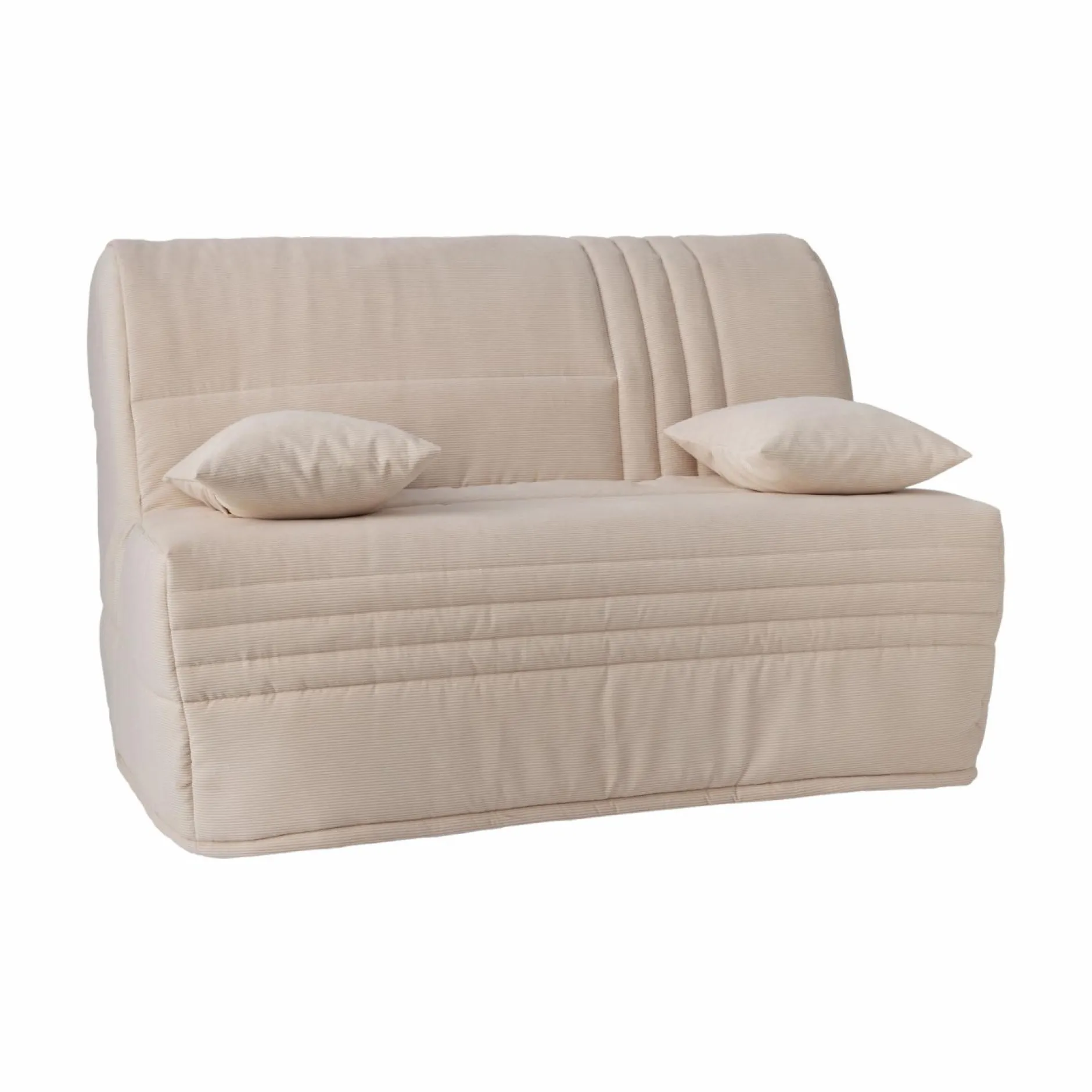 Bz>Camif Canapé BZ velours côtelé matelas 15 cm Gaélia - Beige
