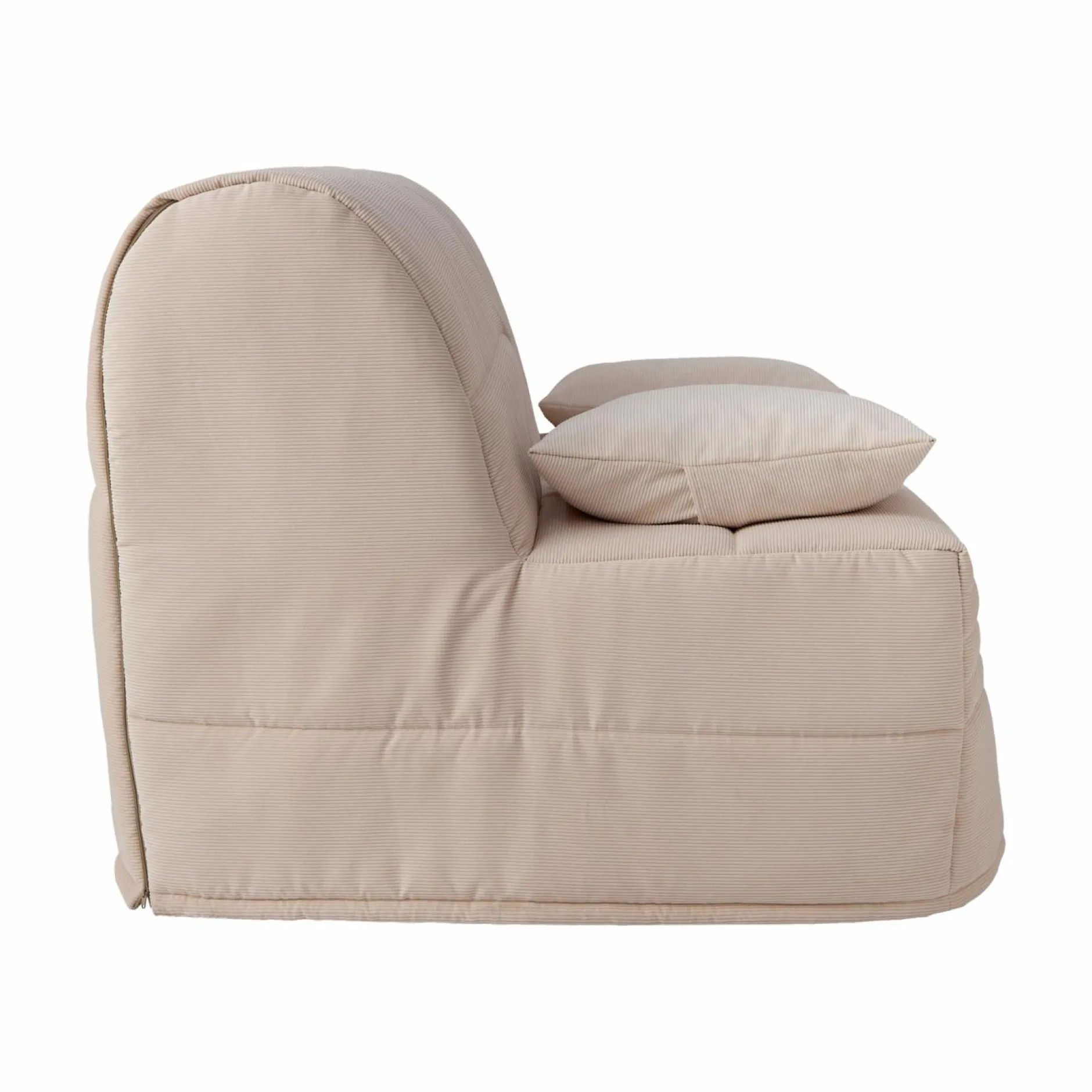 Bz>Camif Canapé BZ velours côtelé matelas 15 cm Gaélia - Beige