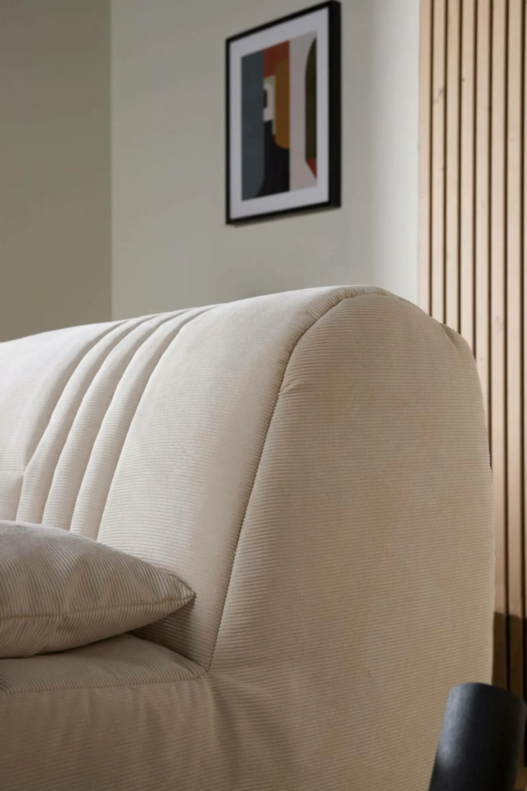 Bz>Camif Canapé BZ velours côtelé matelas 15 cm Gaélia - Beige