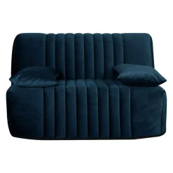 Bz>Camif Canapé BZ velours matelas 15 cm Oriane - - Matelas mousse HR Bleu