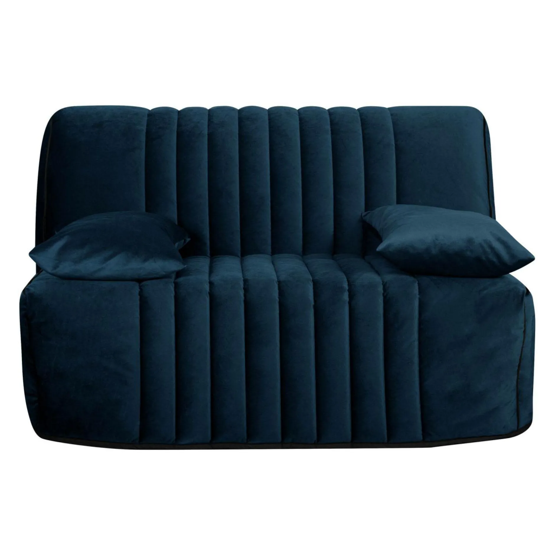 Bz>Camif Canapé BZ velours matelas 15 cm Oriane - - Matelas mousse HR Bleu