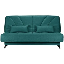 Clic-Clac>Camif Canapé clic-clac tissu matelas Bultex 14 cm Gipsy - Bleu Canard