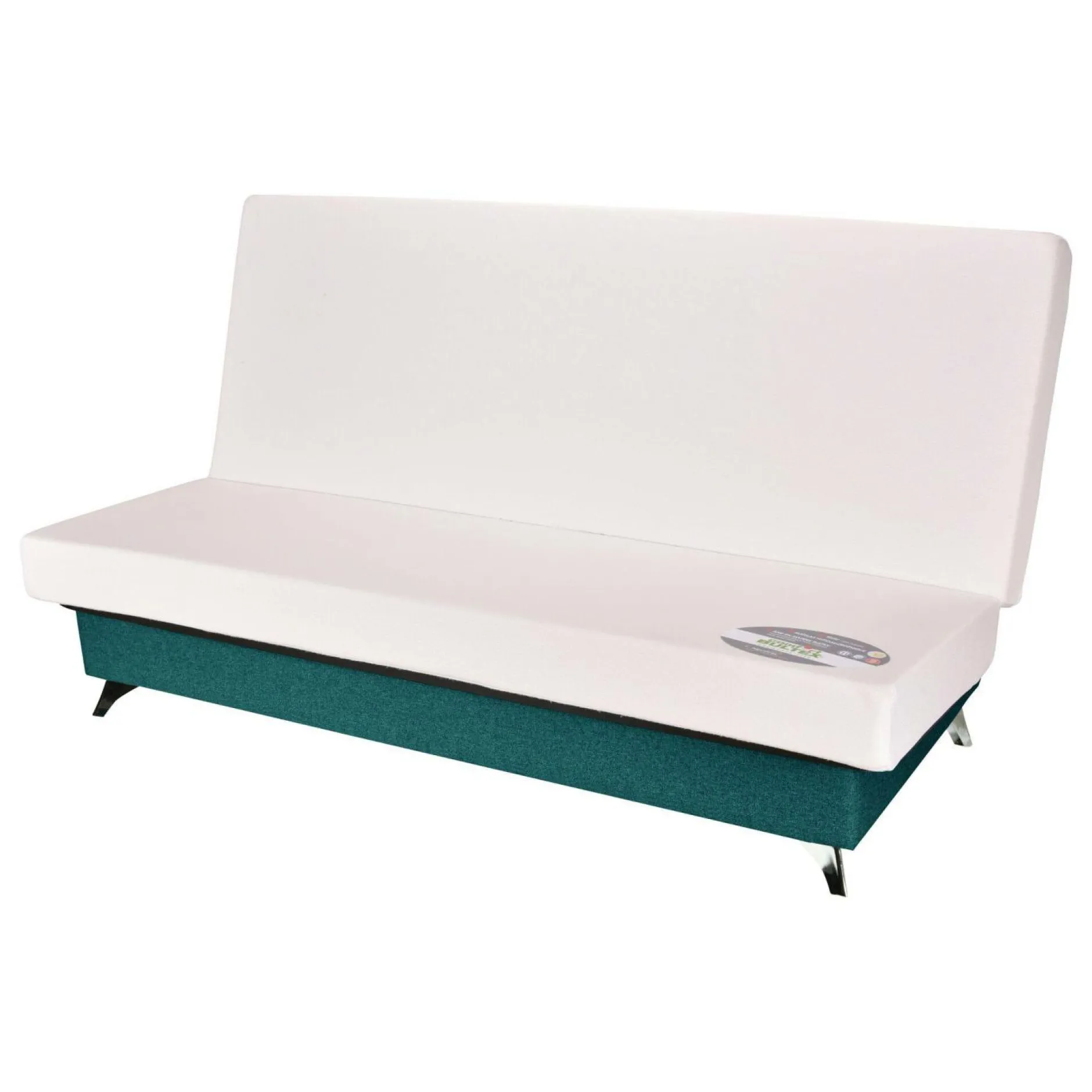 Clic-Clac>Camif Canapé clic-clac tissu matelas Bultex 14 cm Gipsy - Bleu Canard