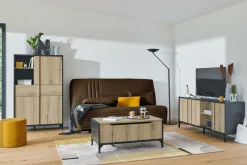 Clic-Clac>Camif Canapé clic-clac tissu matelas 17 cm Genay - Ebène