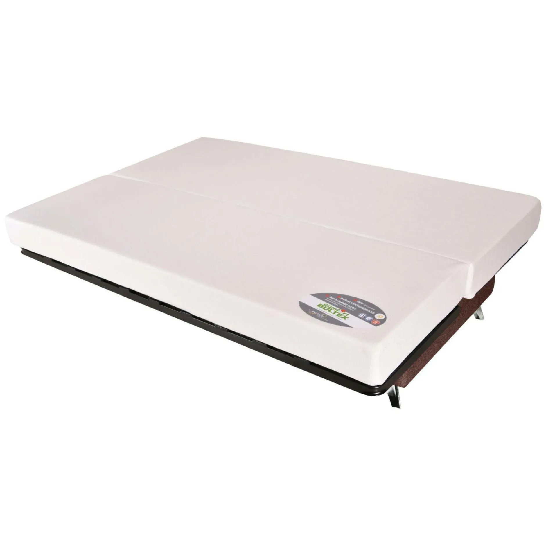 Clic-Clac>Camif Canapé clic-clac tissu matelas Bultex 14 cm Gipsy - Taupe