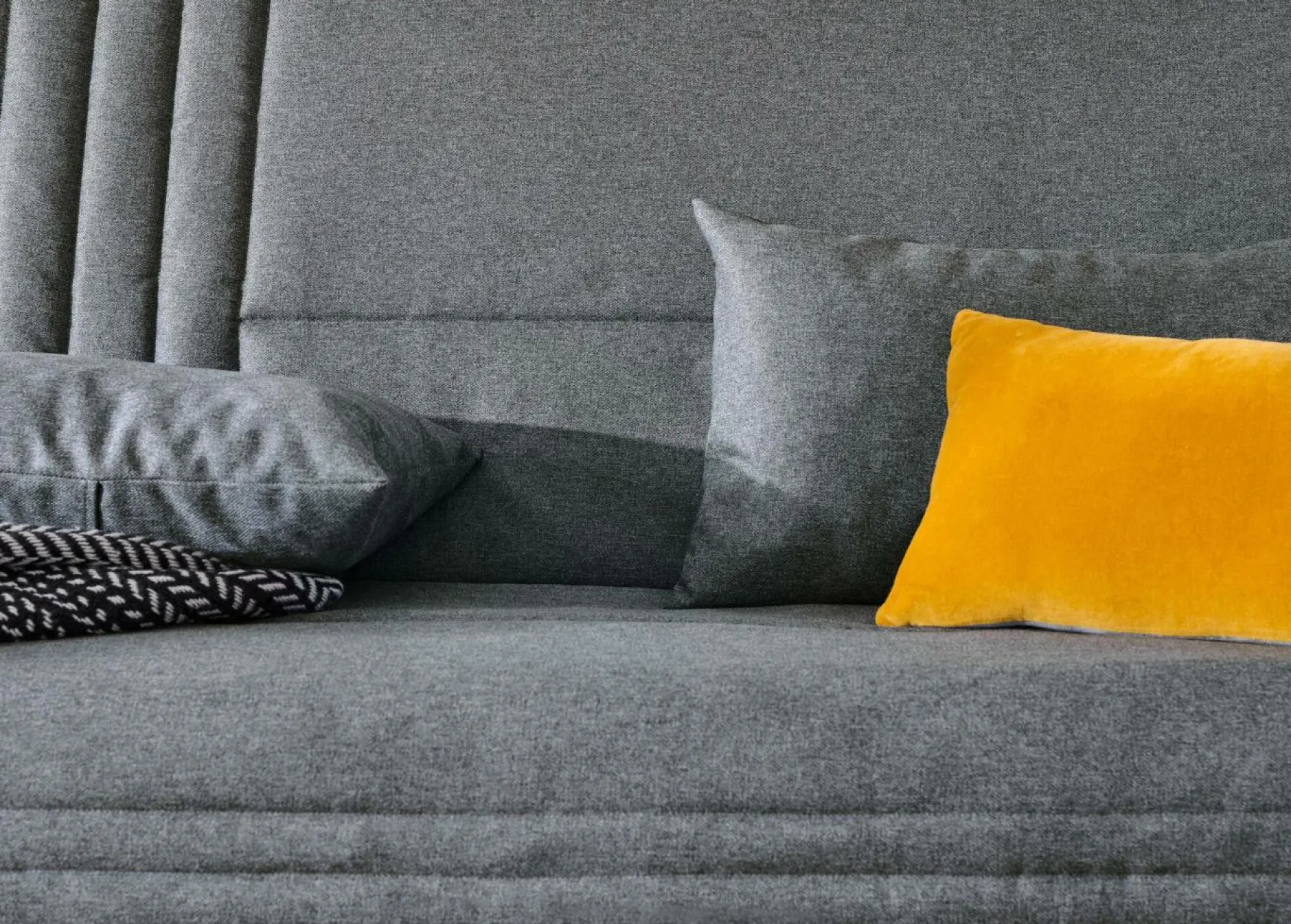 Clic-Clac>Camif Canapé clic-clac tissu matelas 17 cm Genay - Gris Foncé