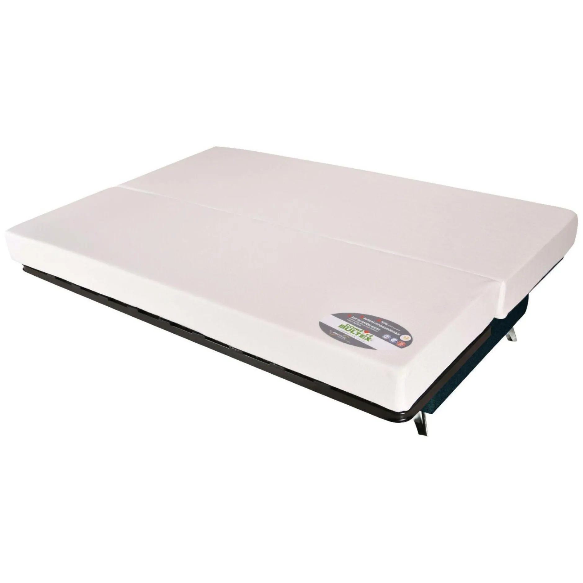 Clic-Clac>Camif Canapé clic-clac tissu matelas Bultex 14 cm Gipsy - Bleu Marine