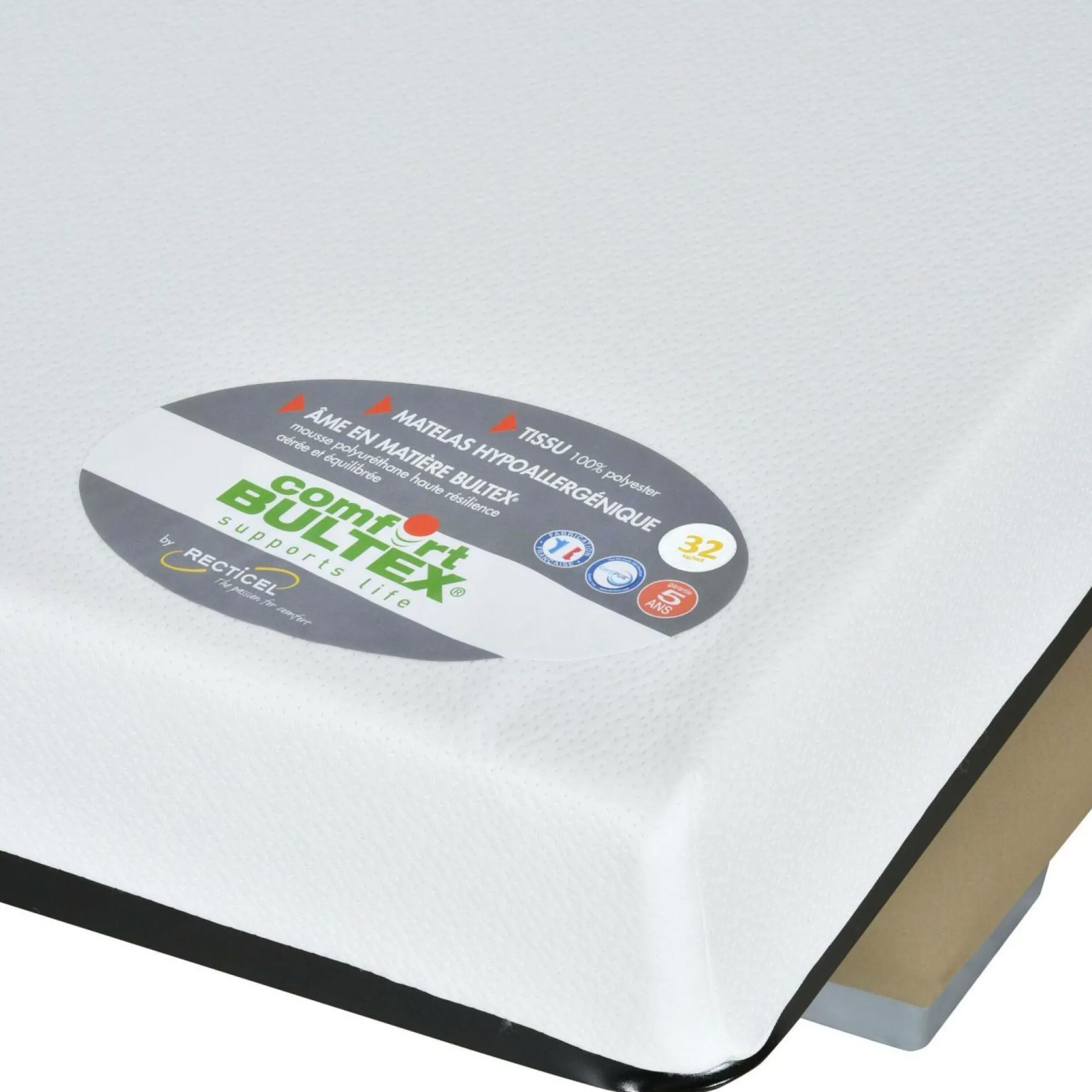 Clic-Clac>Camif Canapé clic-clac tissu matelas Bultex 14 cm Gabriel - Gris