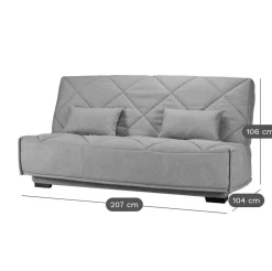 Clic-Clac></noscript>Camif Canapé clic-clac tissu matelas Bultex 15 cm Gina - Bleu Canard