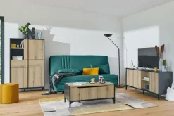 Clic-Clac>Camif Canapé clic-clac tissu matelas 17 cm Genay - Bleu Canard