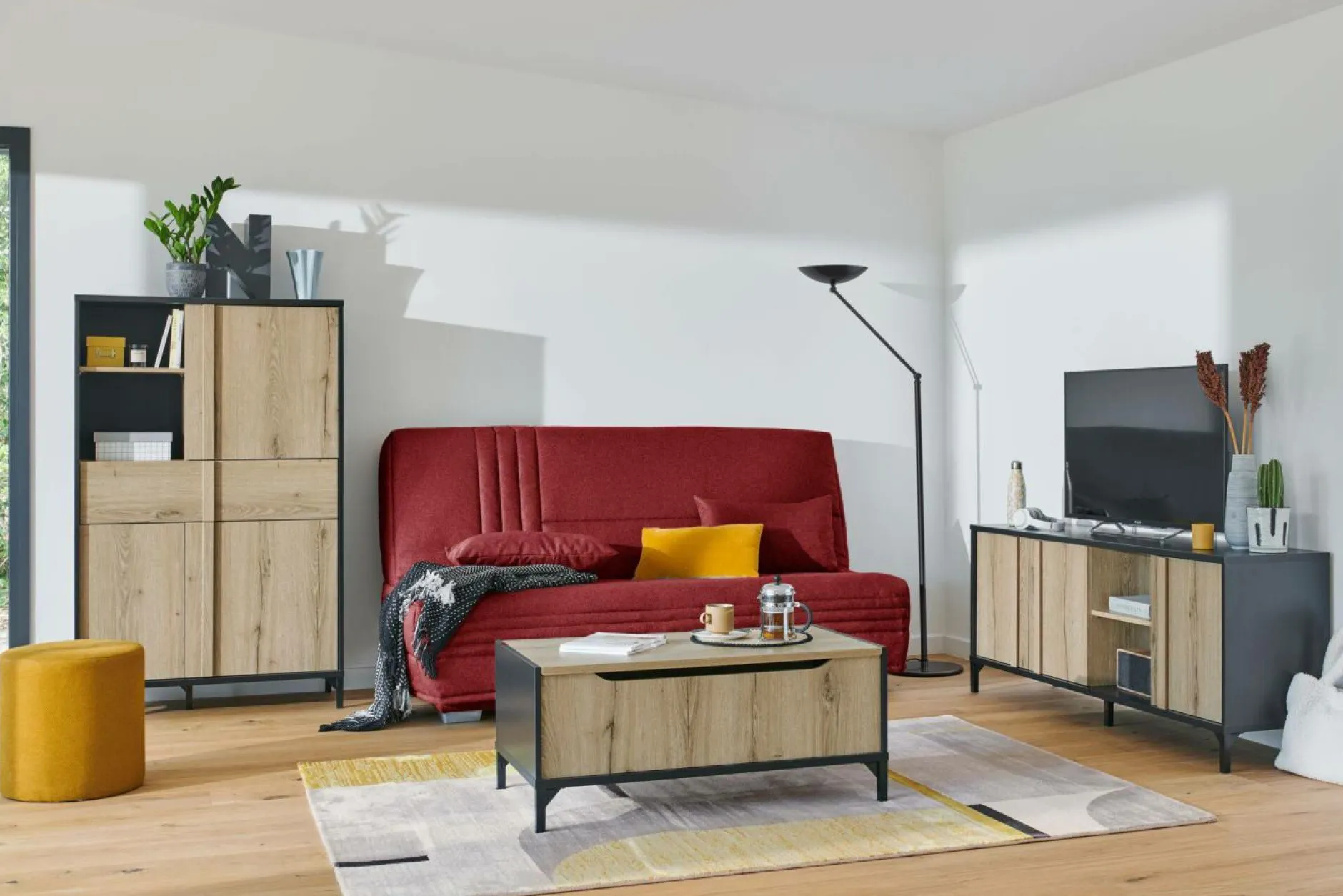 Clic-Clac>Camif Canapé clic-clac tissu matelas 17 cm Genay - Griotte