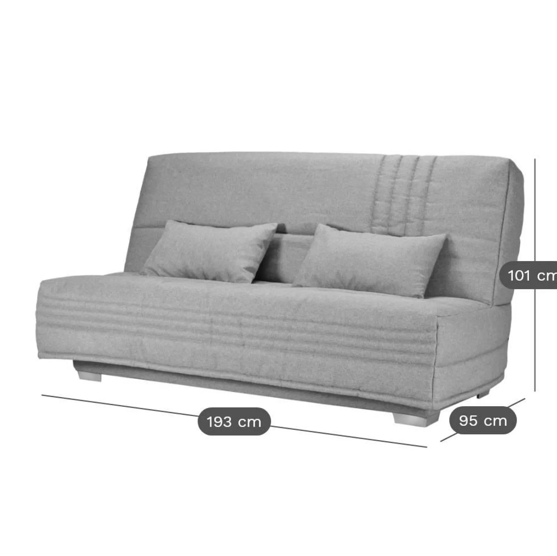 Clic-Clac>Camif Canapé clic-clac tissu matelas 17 cm Genay - Griotte