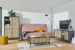 Clic-Clac>Camif Canapé clic-clac tissu matelas 17 cm Genay - Rose