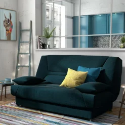 Clic-Clac>Camif Canapé clic-clac tissu matelas 13 cm Garance - Bleu Marine