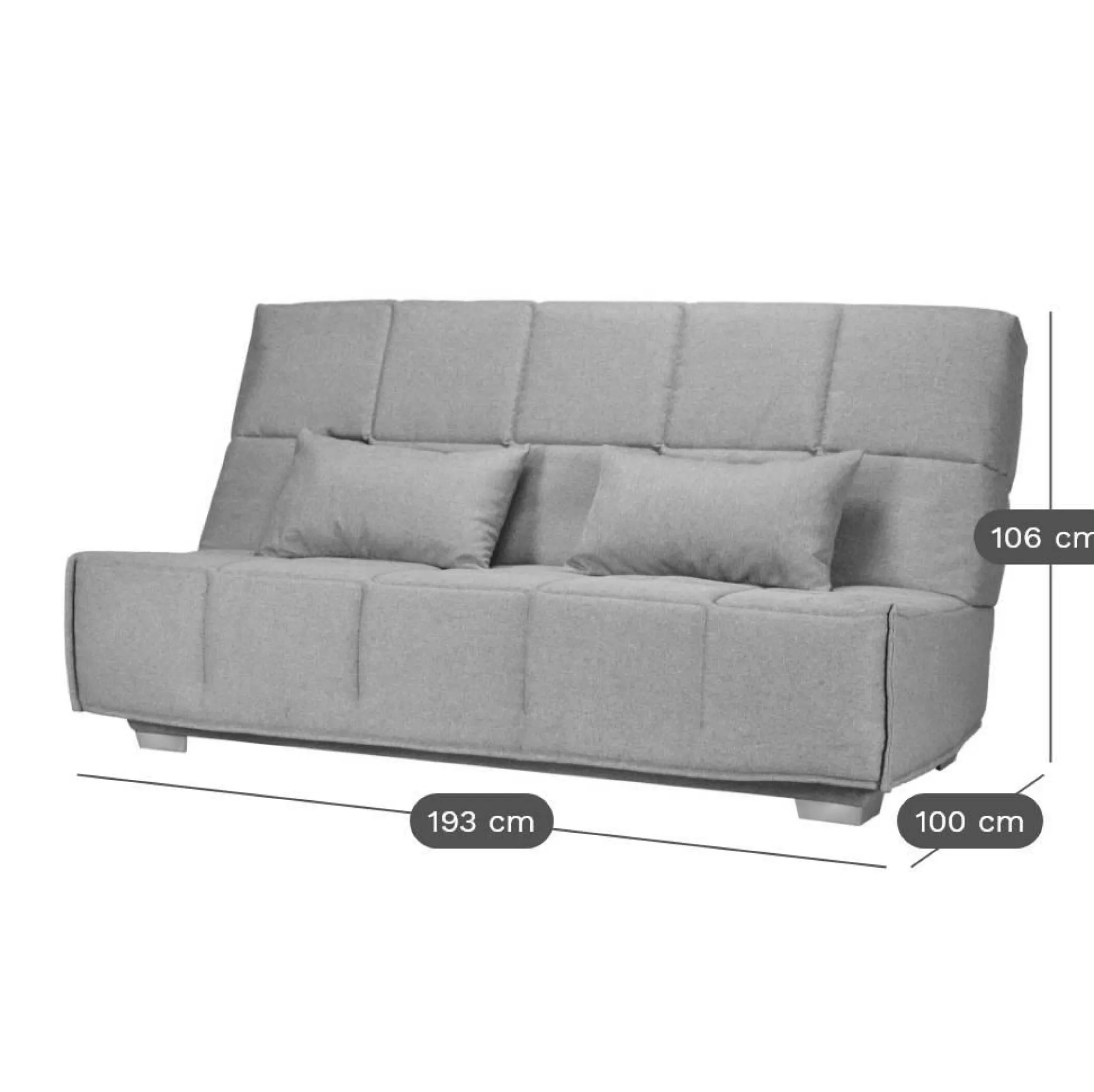 Clic-Clac>Camif Canapé clic-clac tissu matelas Bultex 14 cm Gizia - - 140 x 190 cm Taupe