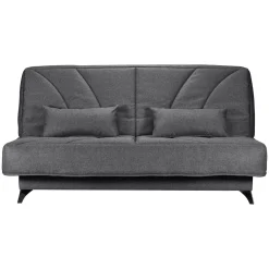 Clic-Clac>Camif Canapé clic-clac tissu matelas Bultex 14 cm Gipsy - Gris Foncé